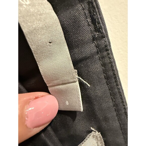 Vince Utility Pants Womens 8 Black Belted Stretch Chino Ankle Length Straight - Picture 6 of 8